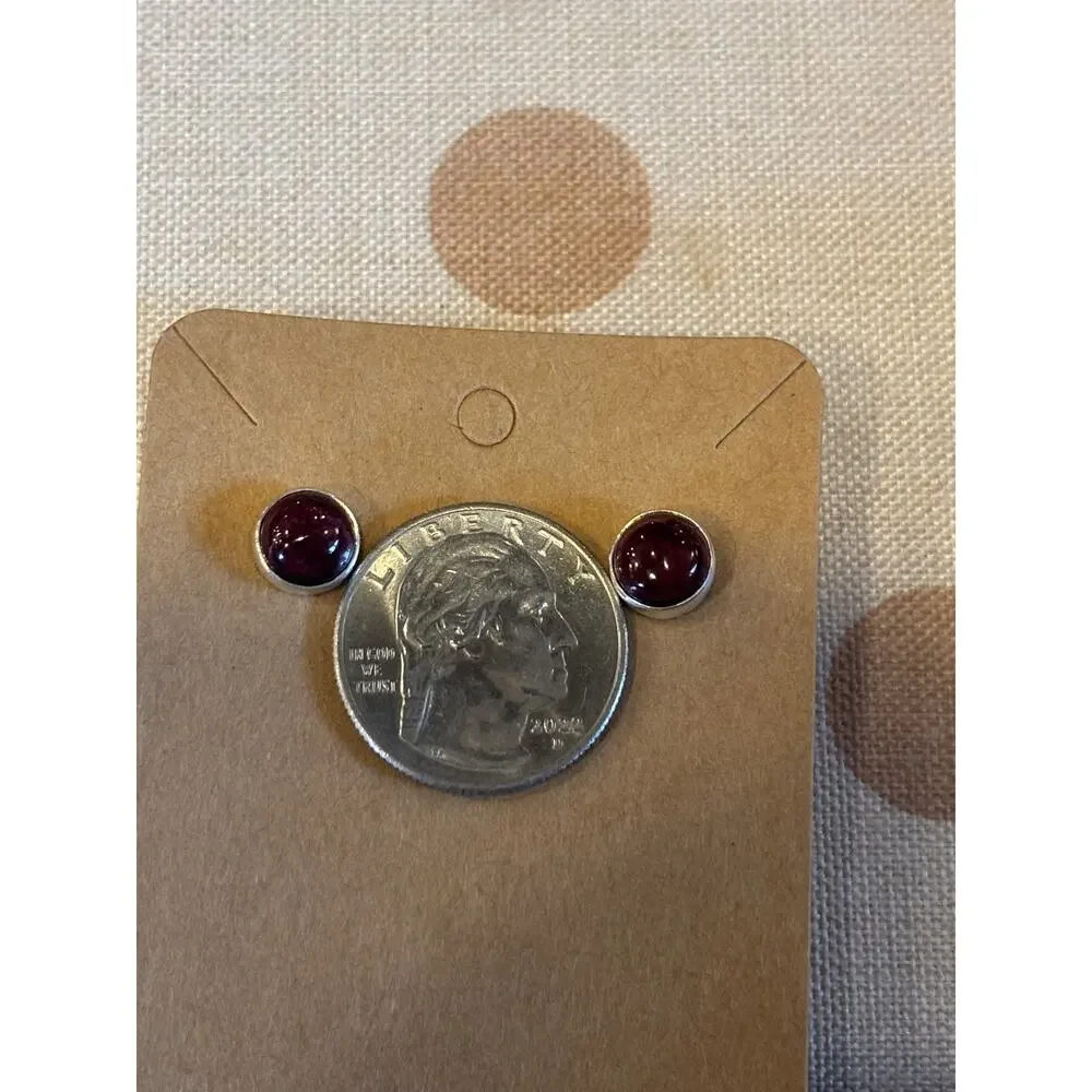 Purple Spiny Round Earrings | Sterling Silver Western Style